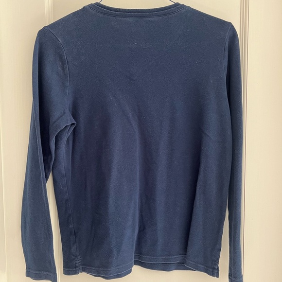 Studio Works Navy V Neck Long Sleeve Tee Size Medium - Picture 3 of 4